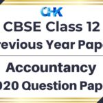 CBSE Class 12 Accountancy Question Paper 2020