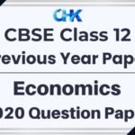 CBSE Class 12 Economics Question Paper 2020